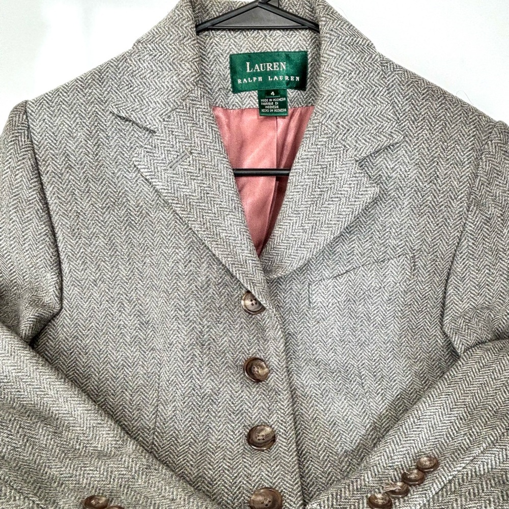 Lauren Ralph Lauren Vintage Wool Herringbone Blazer – Women’s Tailored Jacket